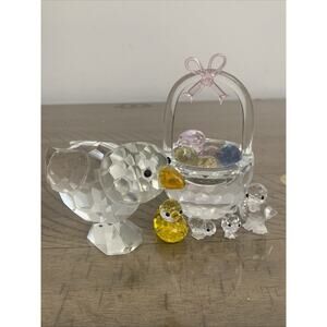 Swarovski Bird, Chicks, Basket, And Egg Set RARE GORGEOUS! READ DESCRIPTION
